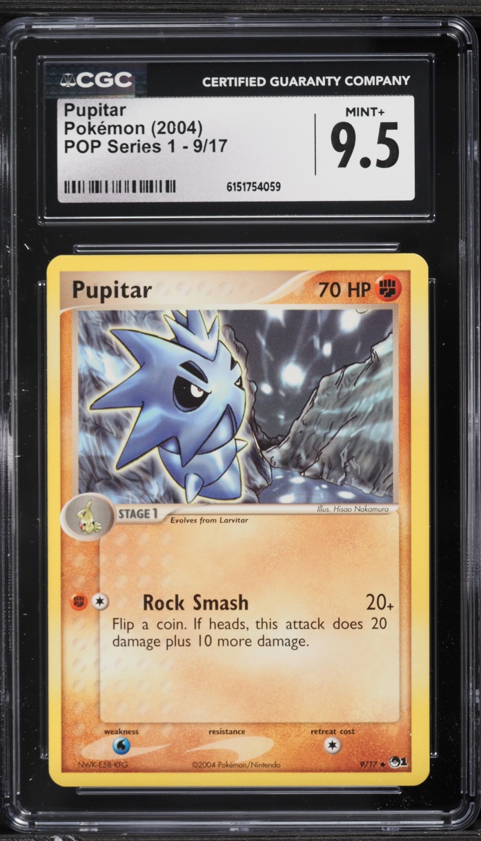 2004 Pokemon POP Series 1 Pupitar #9 CGC 9.5 MINT+
