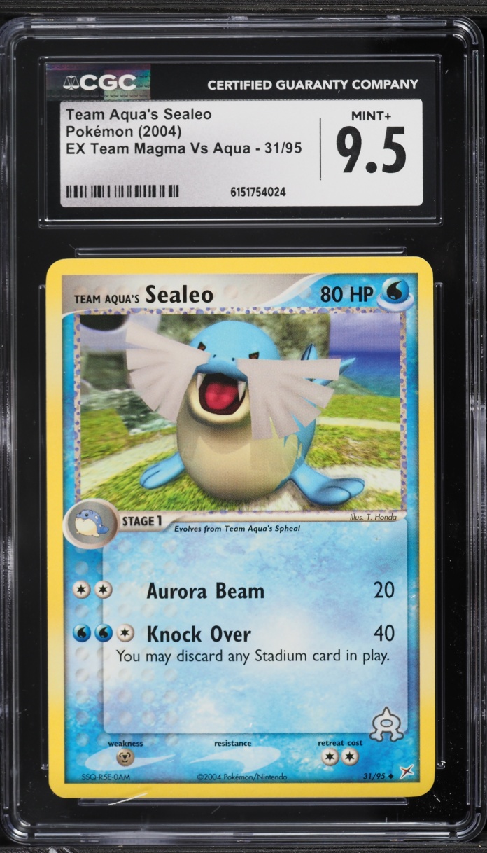 2004 Pokemon Ex Team Magma Vs Aqua Team Aqua's Sealeo #31 CGC 9.5 MINT+