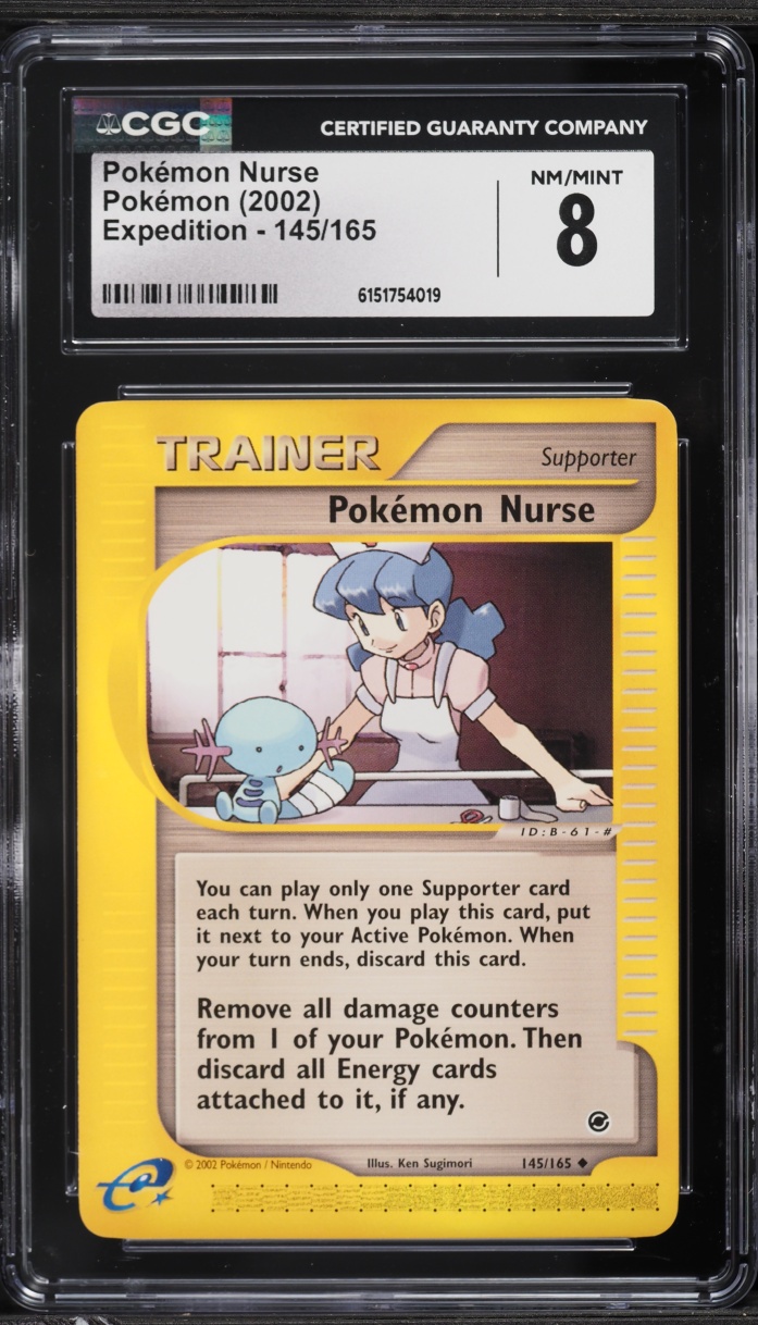 2002 Pokemon Expedition Pokemon Nurse #145 CGC 8 NM-MT