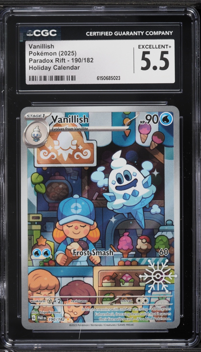 2025 Pokemon Scarlet & Violet Paradox Rift Holiday Calendar IR Vanillish #190 CGC 5.5 EX+