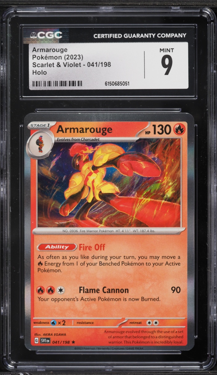 2023 Pokemon Scarlet & Violet Holo Armarouge #041 CGC 9 MINT