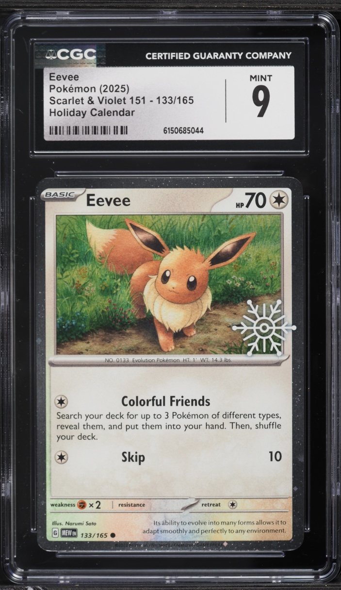 2025 Pokemon Scarlet & Violet 151 Holiday Calendar Eevee #133 CGC 9 MINT