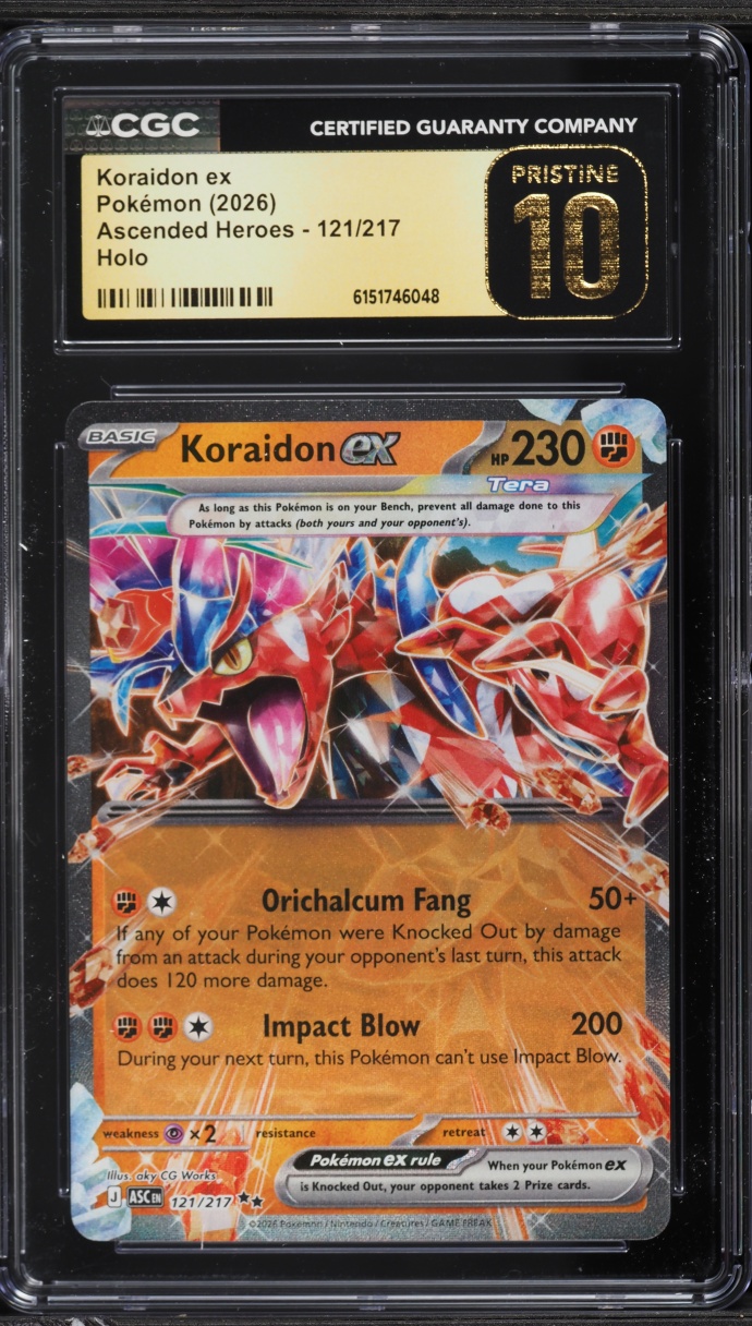 2026 Pokemon Mega Evolution Ascended Heroes Holo Koraidon ex #121 CGC 10 PRISTINE