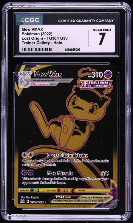 2022 Pokemon Sword & Shield Lost Origin Gold Rare Mew VMAX #TG30 CGC 7 NRMT
