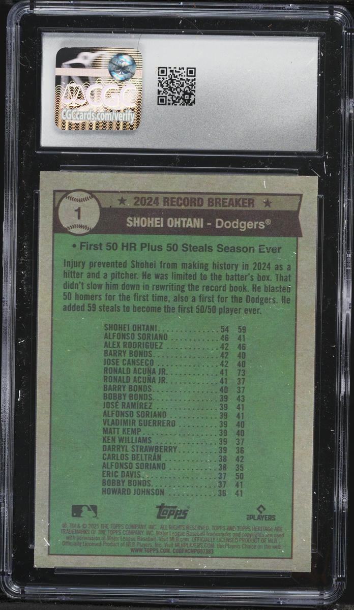2025 Topps Heritage Chrome Shohei Ohtani #1 CGC 10 GEM MINT