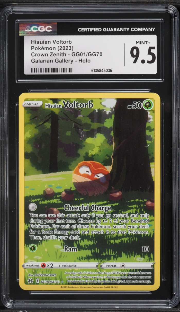 2023 Pokemon Sword & Shield Crown Zenith Alt Art Hisuian Voltorb #GG01 CGC 9.5 MINT+