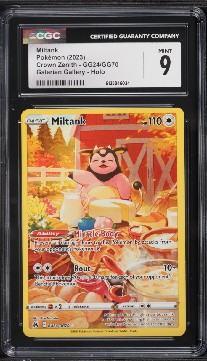 2023 Pokemon Sword & Shield Crown Zenith Alt Art Miltank #GG24 CGC 9 MINT