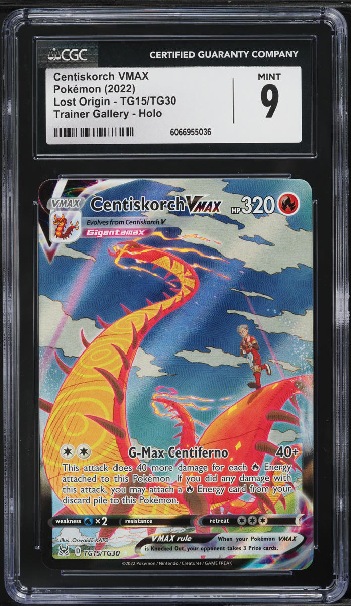 2022 Pokemon SWSH Lost Origin Full Art Centiskorch VMAX #TG15 CGC 9 MINT