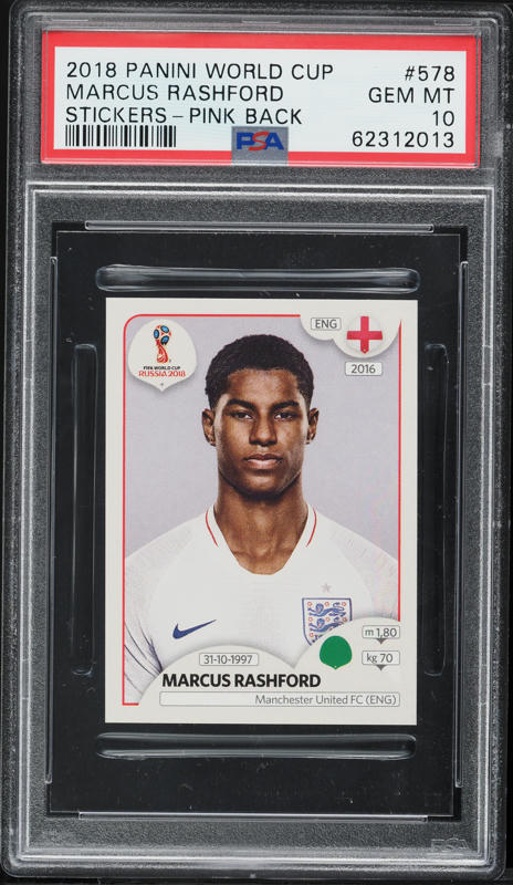 2018 Panini World Cup Stickers Marcus Rashford PINK BACK #578 PSA