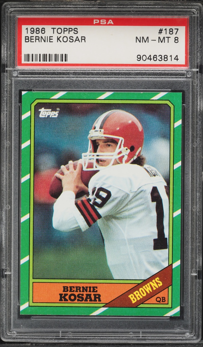 1986 Topps Football Bernie Kosar ROOKIE #187 PSA 8 NM-MT