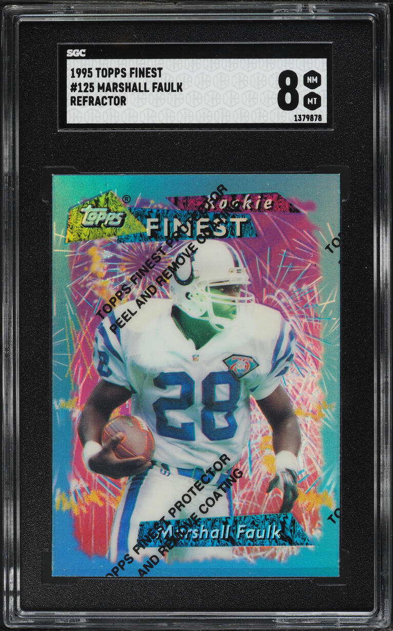 1995 Finest Refractor Marshall Faulk #125 SGC 8 NM-MT