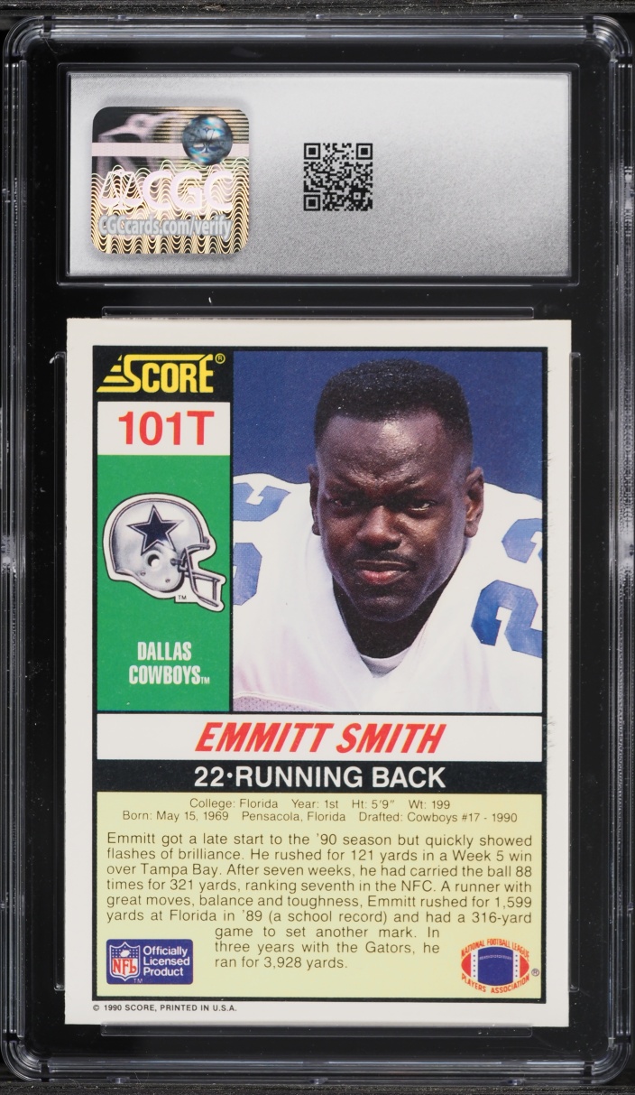 1990 Score Supplemental Emmitt Smith ROOKIE #101T CGC 9 MINT