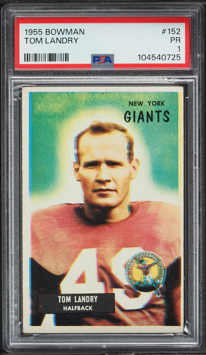 1955 Bowman Football Tom Landry #152 PSA 1 PR