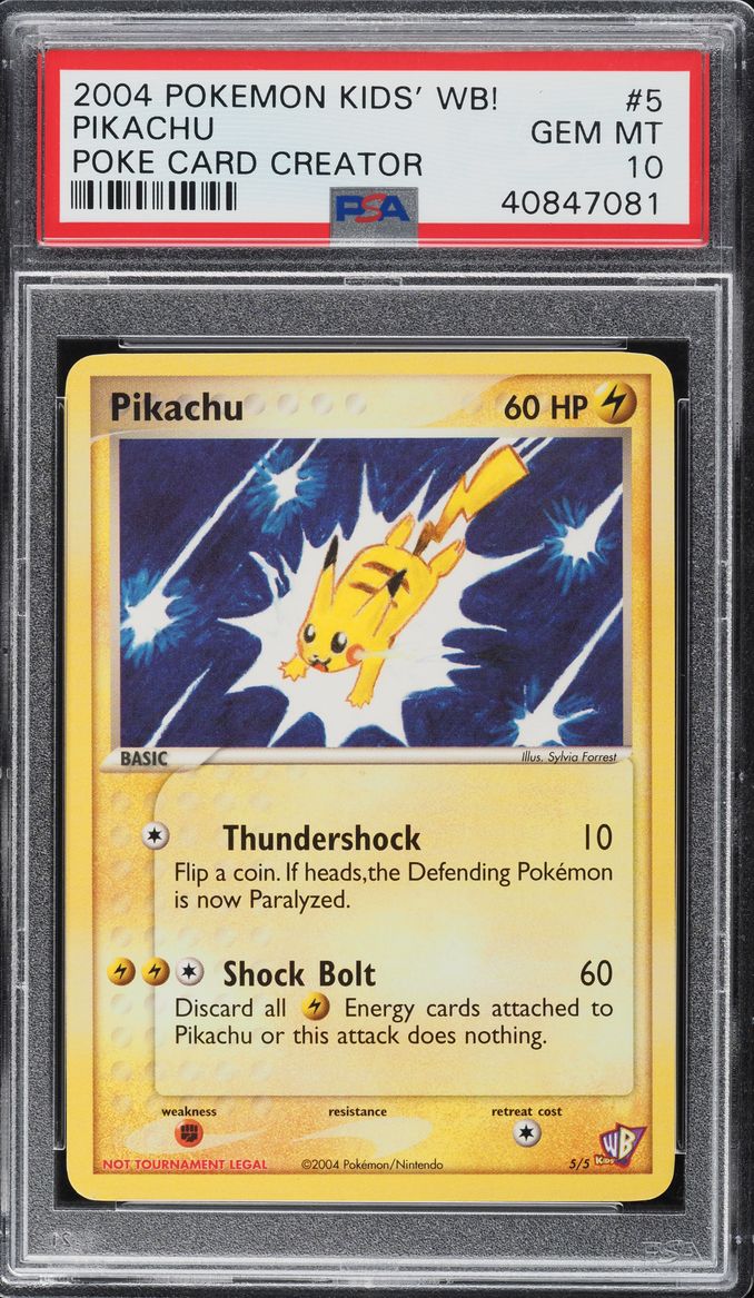 2004 Pokemon Kids' WB! Poke Card Creator Pikachu #5 PSA 10 GEM MINT