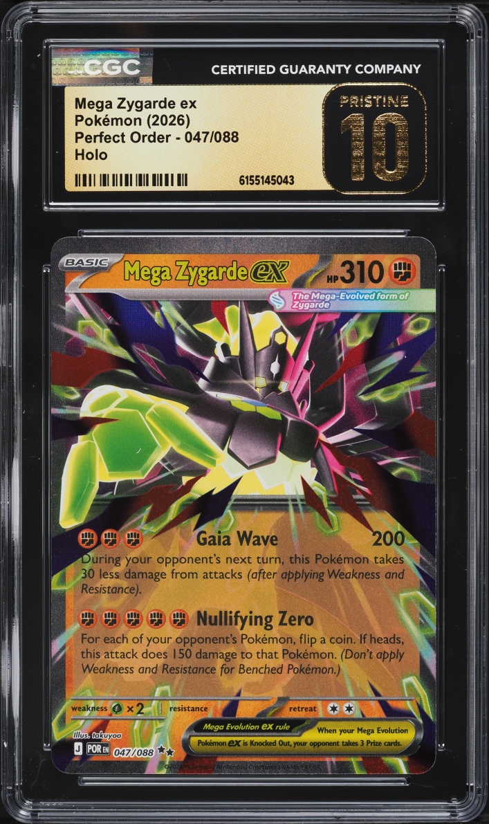 2026 Pokemon Mega Evolution Perfect Order Holo Mega Zygarde Ex #47 CGC 10 PRISTINE