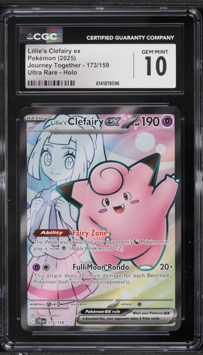 2025 Pokemon SV Journey Together Full Art Lillie's Clefairy EX #173 CGC 10 GEM MINT