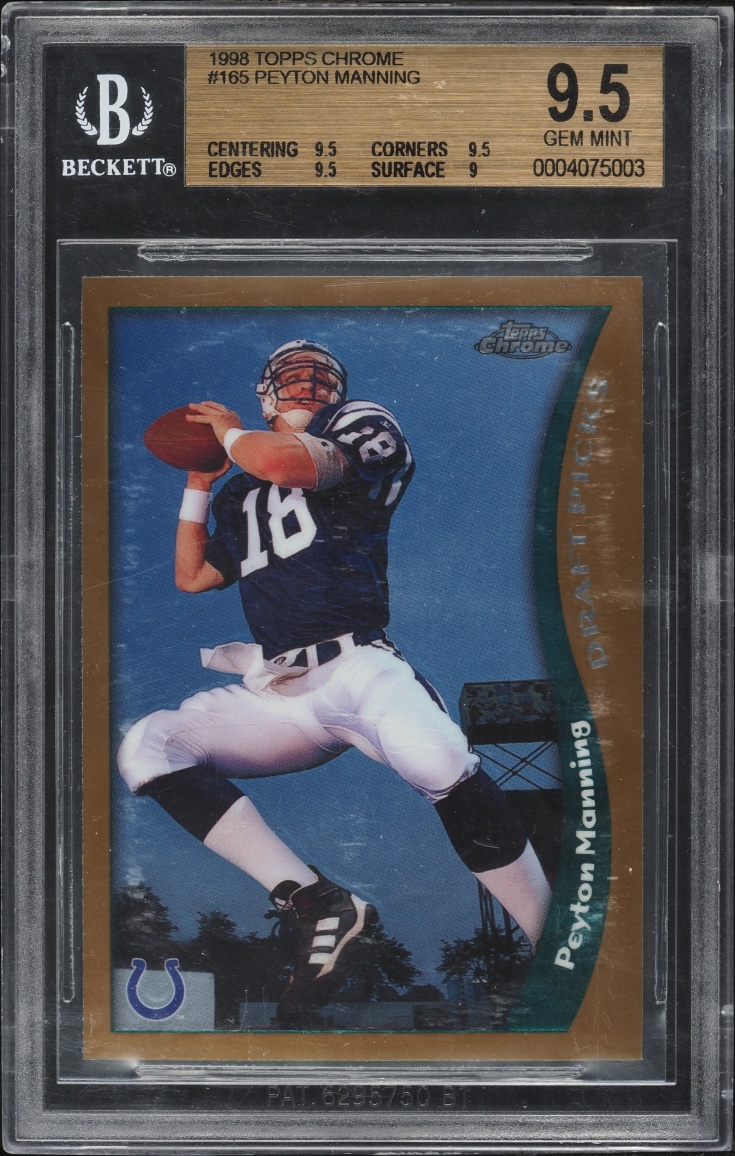 1998 Topps Chrome Peyton Manning ROOKIE #165 BGS 9.5 GEM MINT