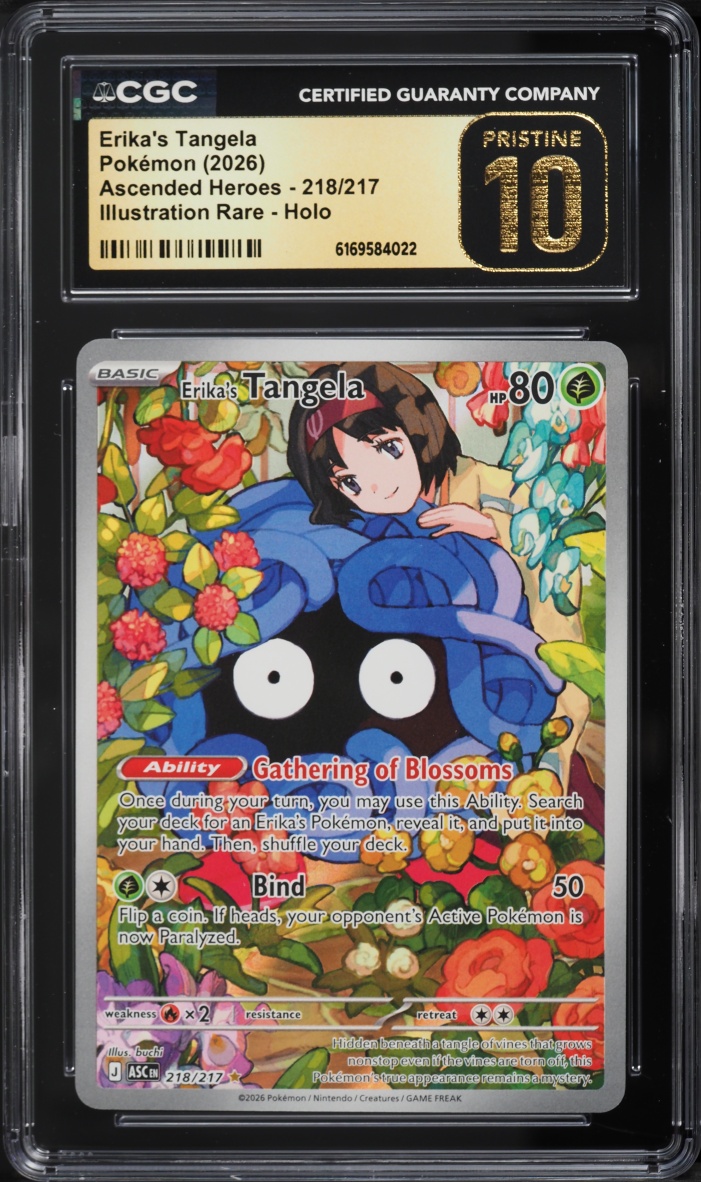 2026 Pokemon Mega Evolution Ascended Heroes IR Erika's Tangela #218 CGC 10 PRISTINE