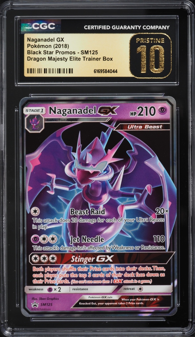 2018 Pokemon Sun & Moon Promo Dragon Majesty ETB Alt Art Naganadel GX #SM125 CGC 10 PRISTINE