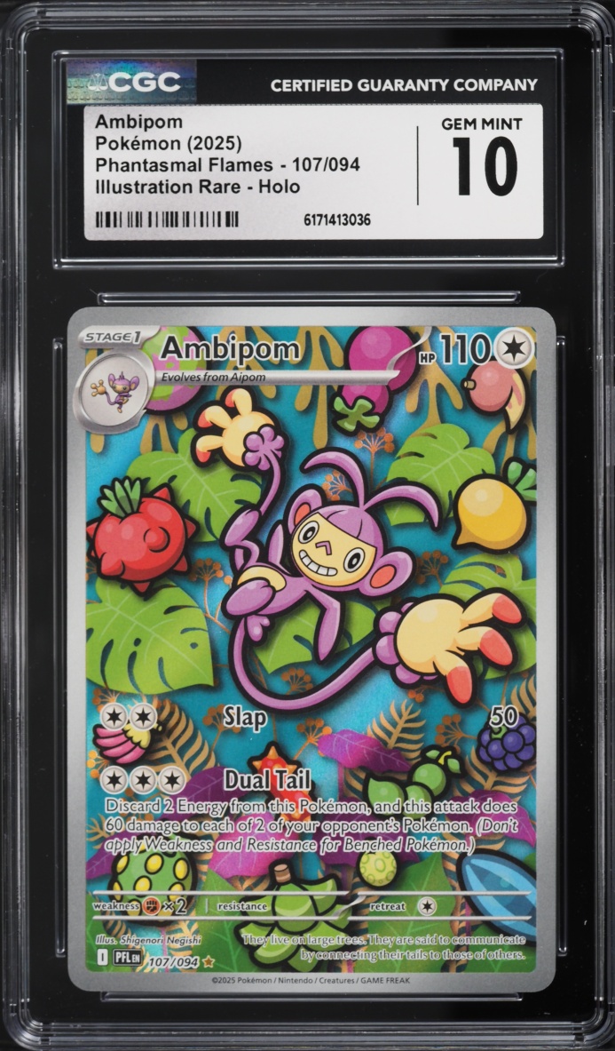 2025 Pokemon Mega Evolution Phantasmal Flames IR Ambipom #107 CGC 10 GEM MINT
