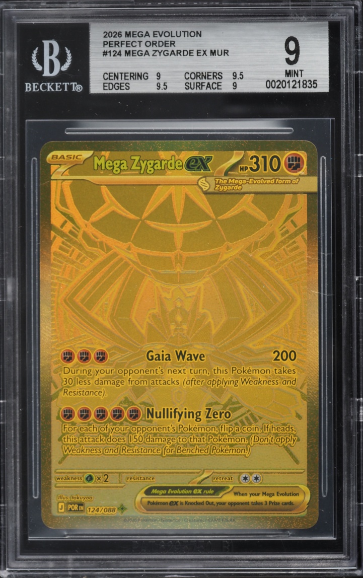 2026 Pokemon Mega Evolution Perfect Order MHR Mega Zygarde Ex #124 BGS 9 MINT
