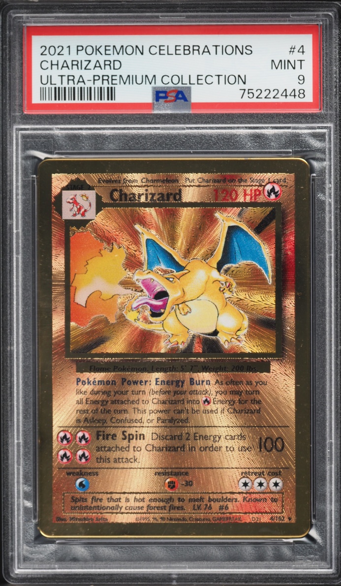 2021 Pokemon SWSH Celebrations Ultra Premium Collection Metal Holo Charizard #4 PSA 9 MINT