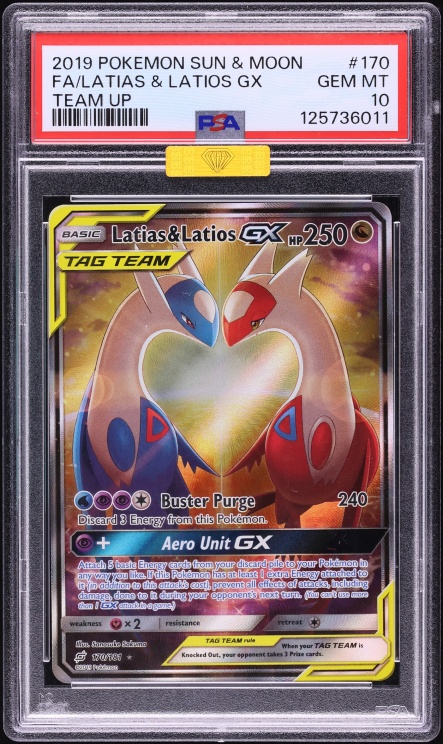 2019 Pokemon Sun & Moon Team Up Full Art Latias & Latios GX #170 MBA PSA 10 GEM MINT