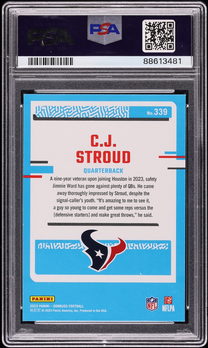 2023 Donruss Football C.J. Stroud ROOKIE #339 PSA 10 GEM MINT