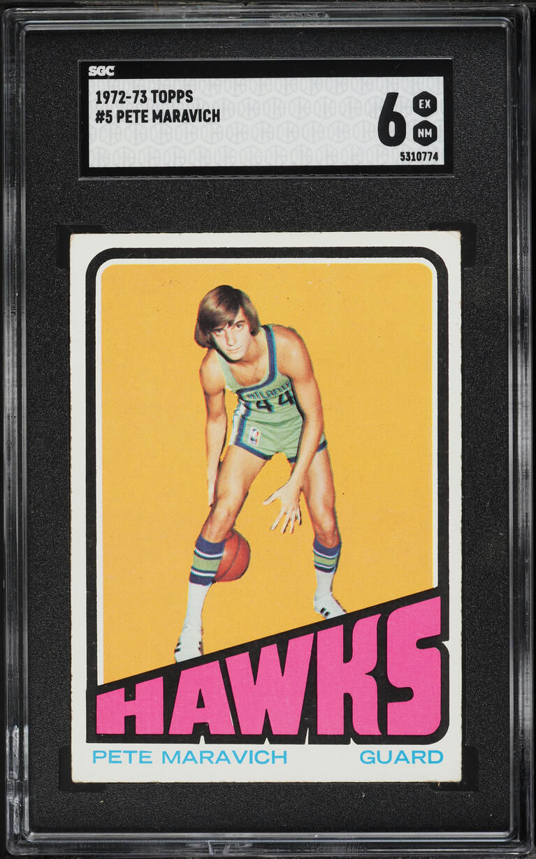 1972 Topps Basketball Pete Maravich #5 SGC 6 EXMT - Photo 1