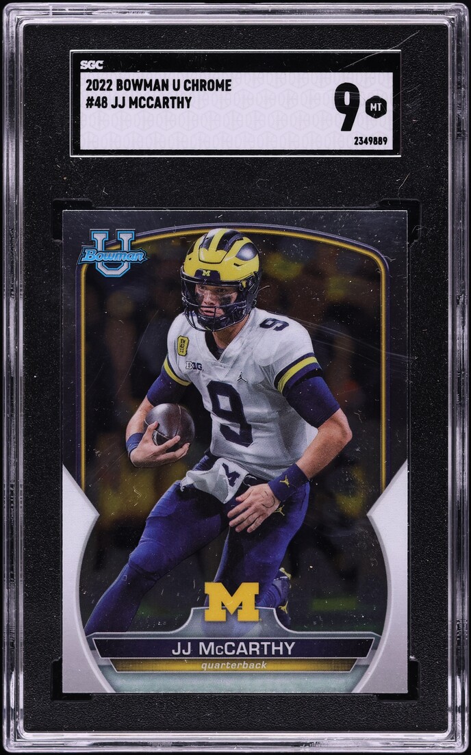 2022 Bowman Chrome University J.J. McCarthy ROOKIE #48 SGC 9 MINT