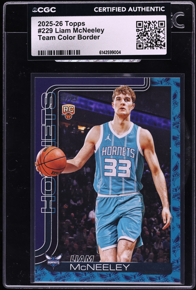 2025 Topps Team Color Border Liam McNeeley ROOKIE #229 CGC AUTH