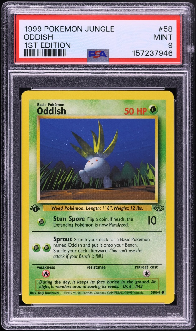 1999 Pokemon Jungle 1st Edition Oddish #58 PSA 9 MINT