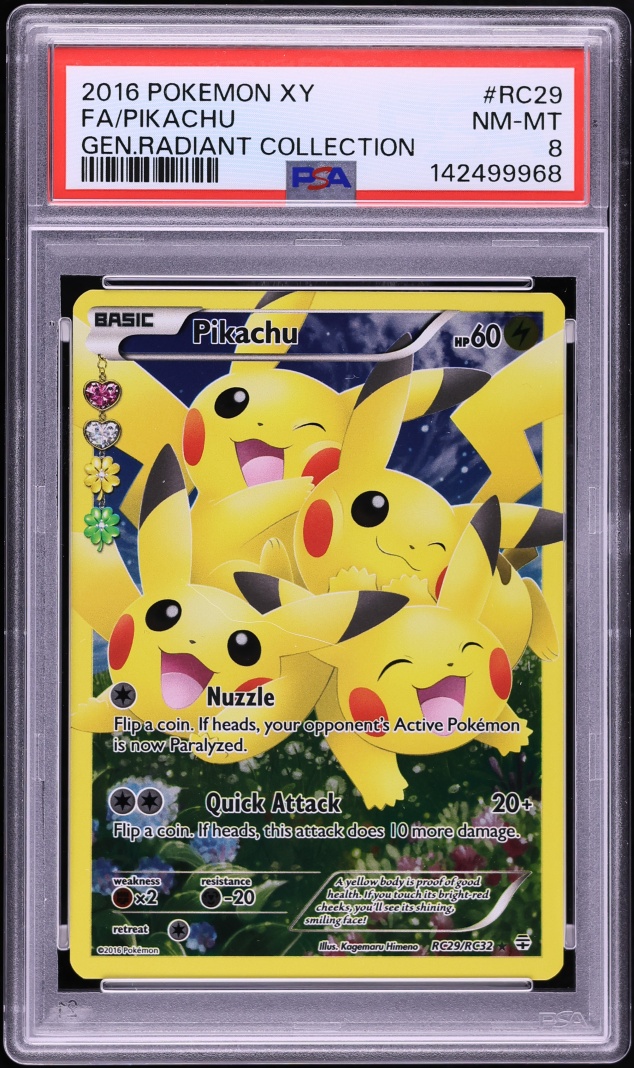 2016 Pokemon XY Generations Radiant Collection Full Art Pikachu #RC29 PSA 8 NM-MT