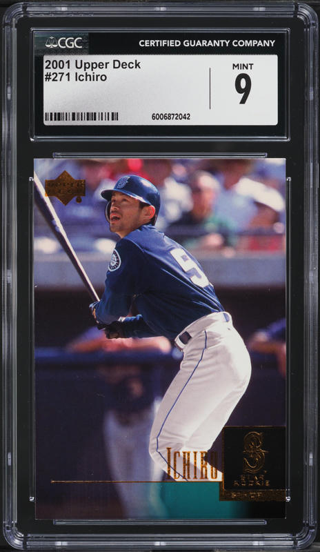 2001 Topps Chrome Traded Ichiro Suzuki ROOKIE #T266 PSA 8 NM-MT on