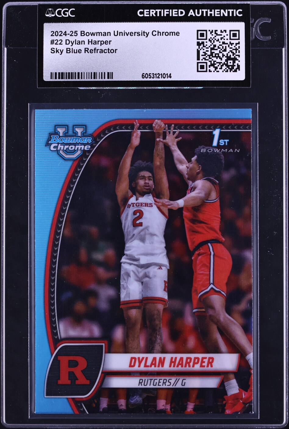 2024 Bowman Chrome University Sky Blue Refractor Dylan Harper RC #22 CGC AUTH