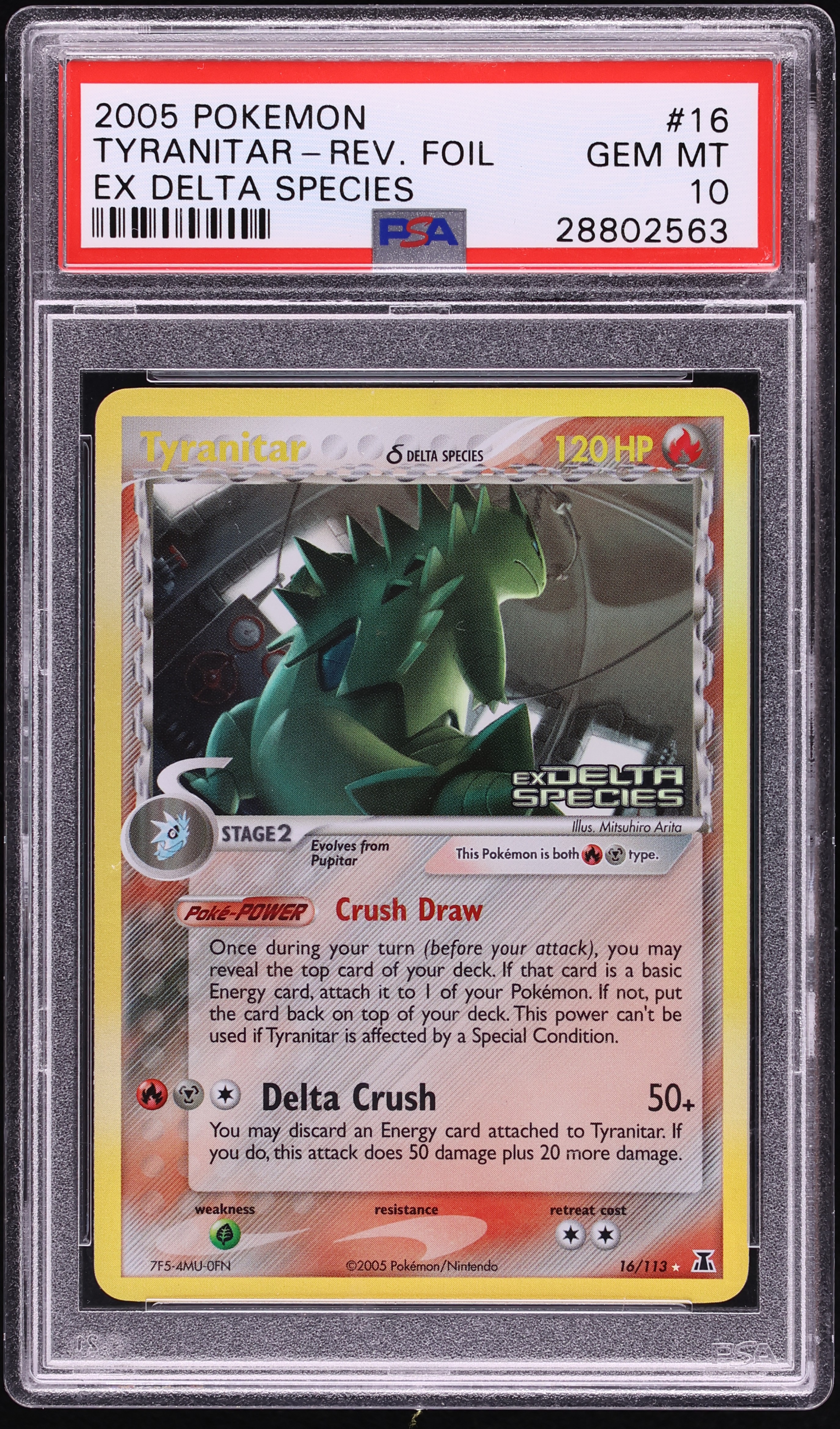 2005 Pokemon EX Delta Species Reverse Holo Tyranitar #16 PSA 10 GEM MINT