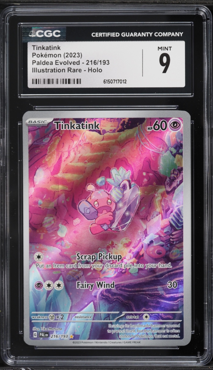 2023 Pokemon Scarlet & Violet Paldea Evolved IR Tinkatink #216 CGC 9 MINT