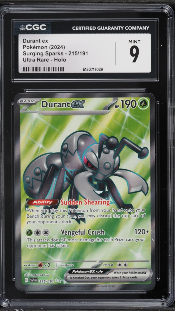 2024 Pokemon Scarlet & Violet Surging Sparks Full Art Durant EX #215 CGC 9 MINT