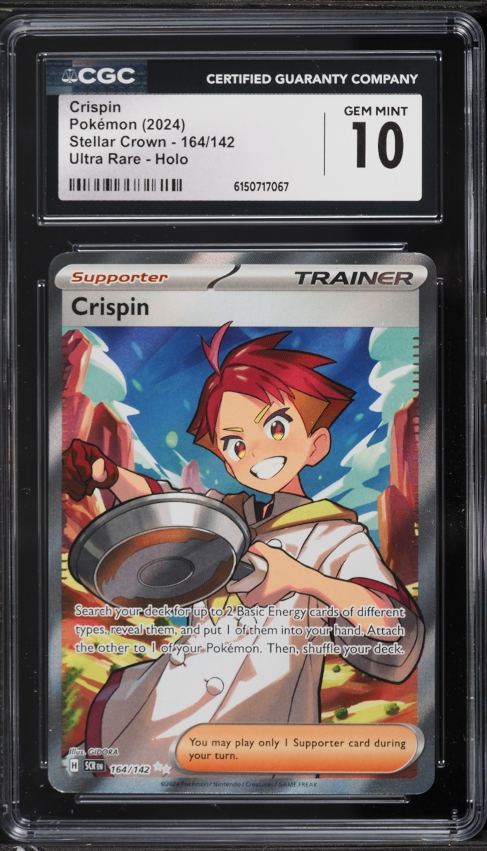 2024 Pokemon Scarlet & Violet Stellar Crown Full Art Crispin #164 CGC 10 GEM MINT