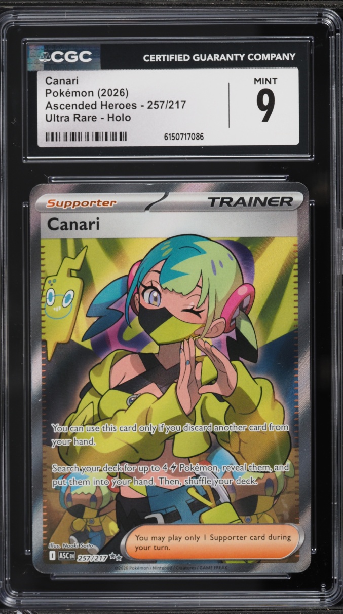 2026 Pokemon Mega Evolution Ascended Heroes Full Art Canari #257 CGC 9 MINT