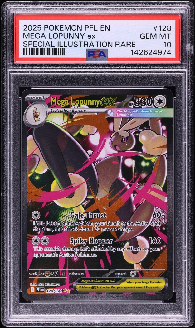 2025 Pokemon Mega Evolution Phantasmal Flames SIR Mega Lopunny EX #128 PSA 10 GEM MINT