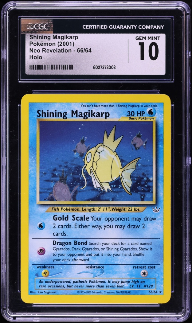 2001 Pokemon Neo Revelation Holo Shining Magikarp #66 CGC 10 GEM MINT