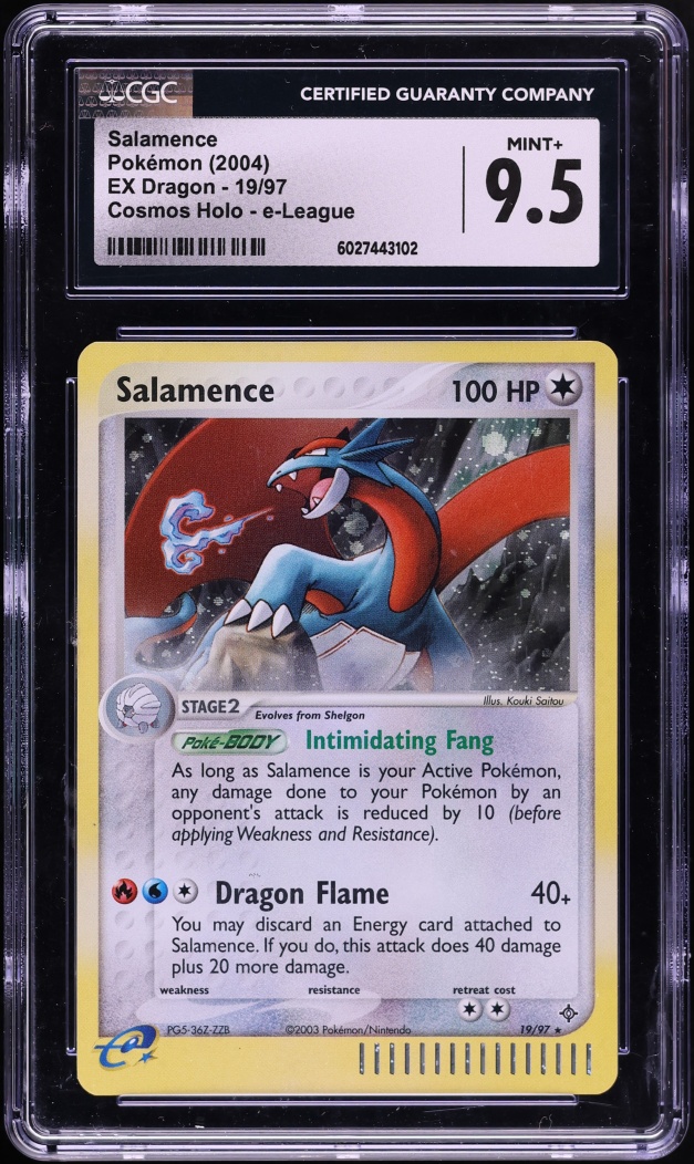 2004 Pokemon EX Dragon E-League Cosmos Holo Salamence #19 CGC 9.5 MINT+