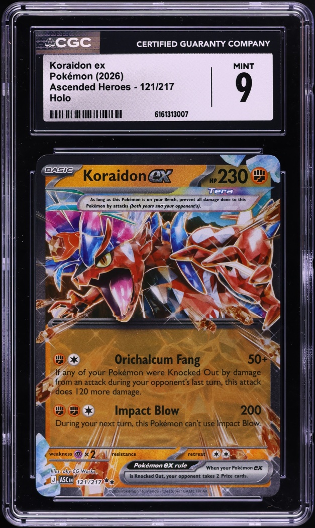 2026 Pokemon Mega Evolution Ascended Heroes Holo Koraidon Ex #121 CGC 9 MINT