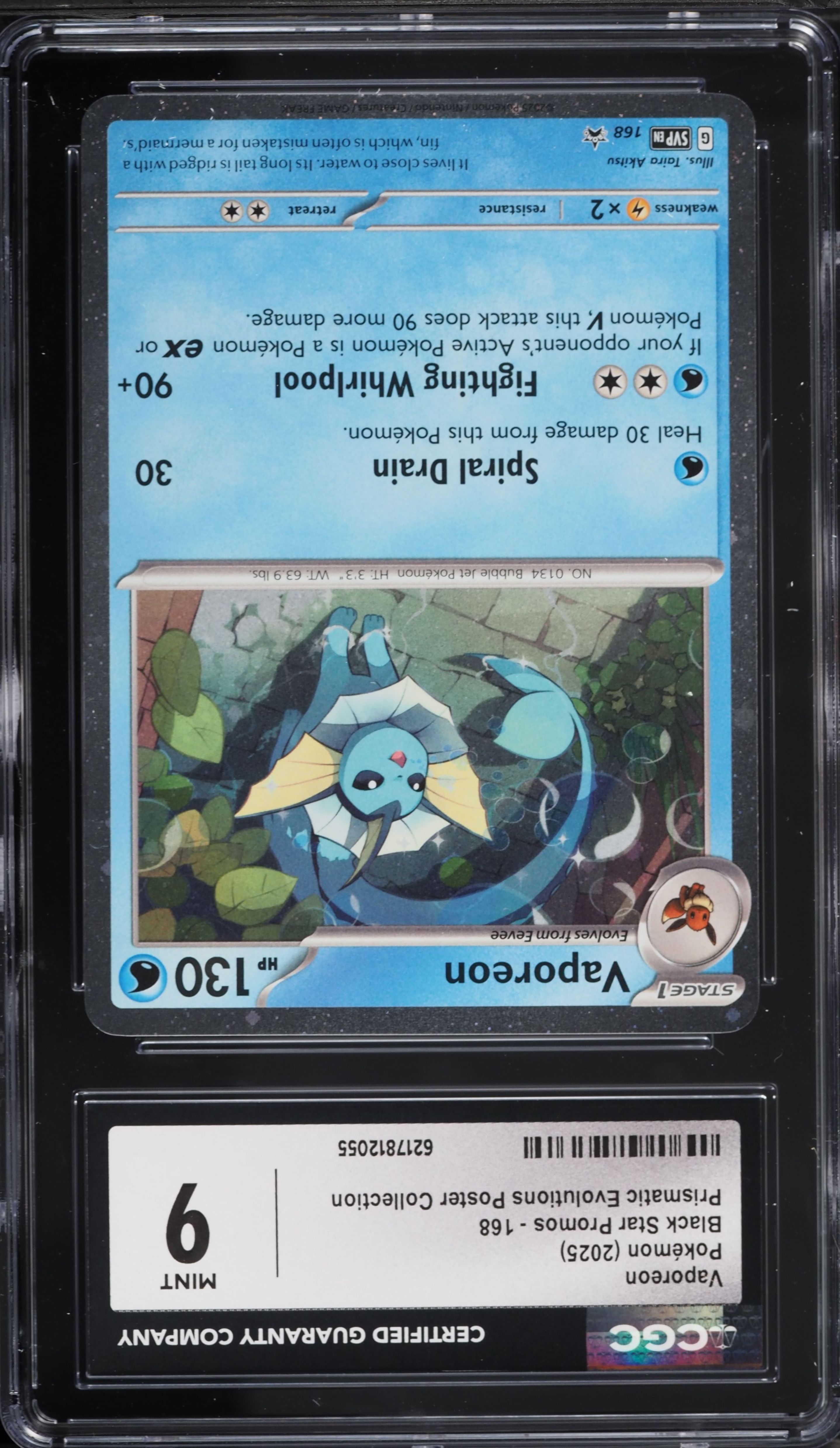 2025 Pokemon SV Promo Prismatic Evolutions Poster Collection Vaporeon #168 CGC 9 MINT