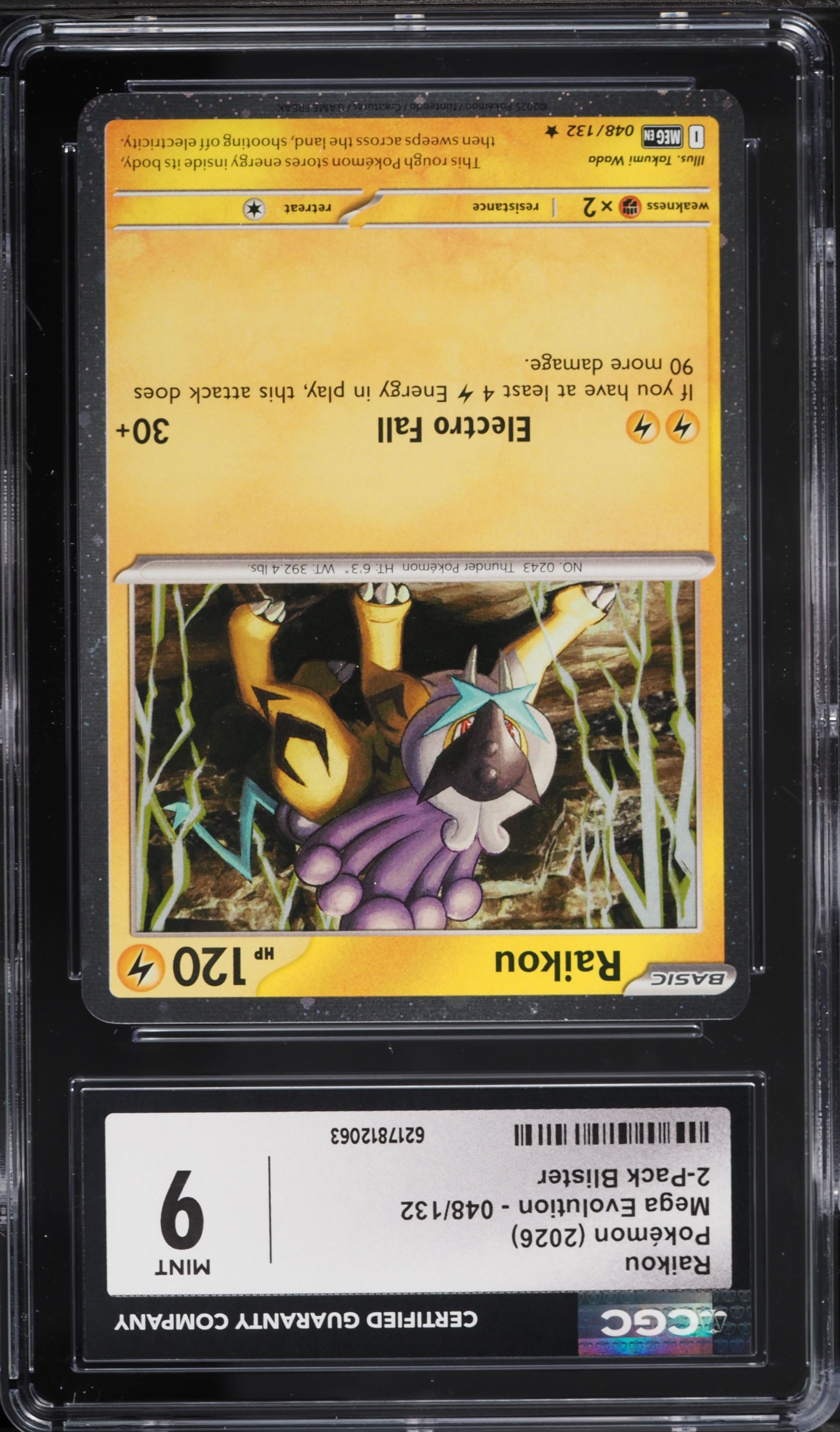 2026 Pokemon Mega Evolution Black Star Promo Raikou #48 CGC 9 MINT