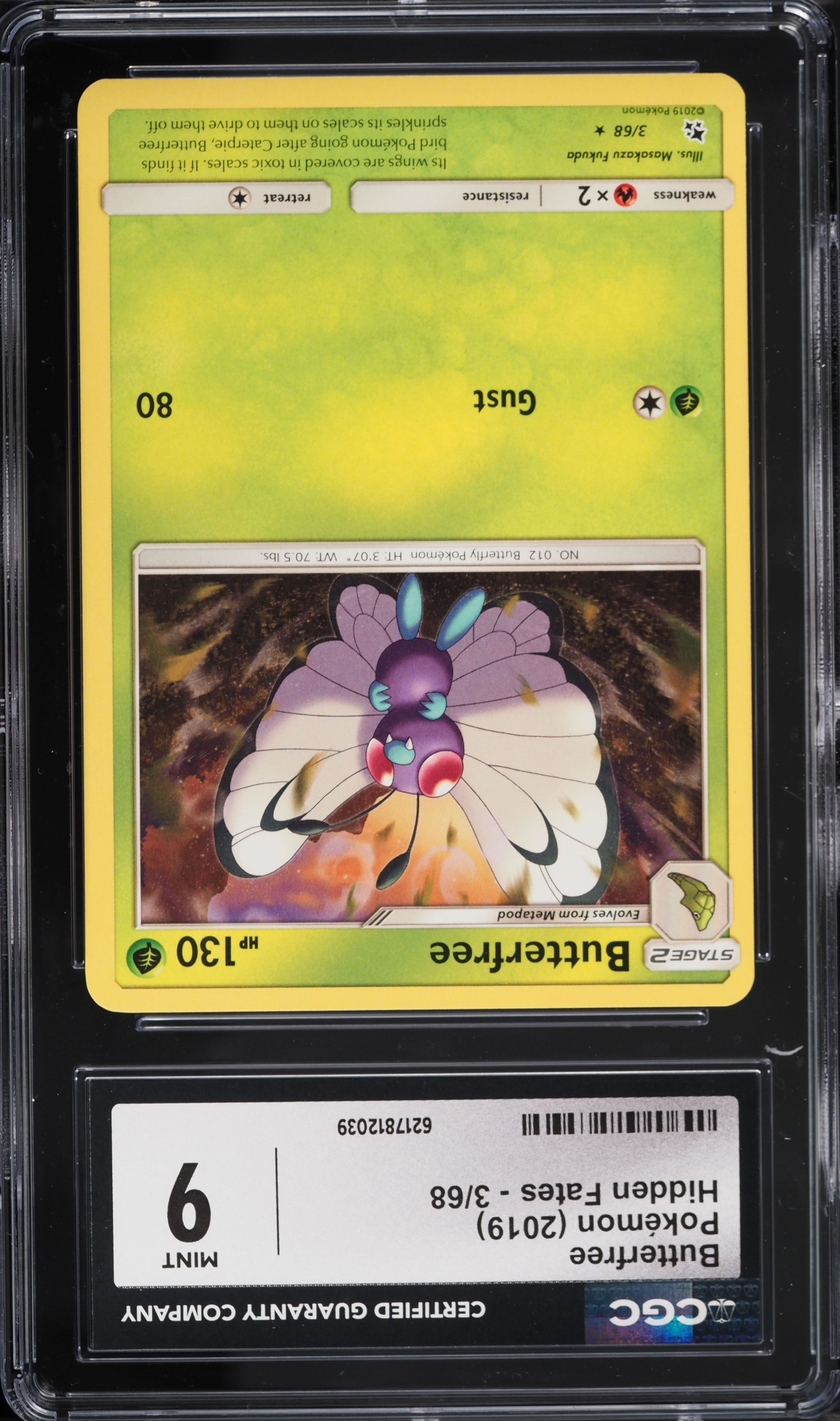 2019 Pokemon Sun & Moon Hidden Fates Butterfree #3 CGC 9 MINT