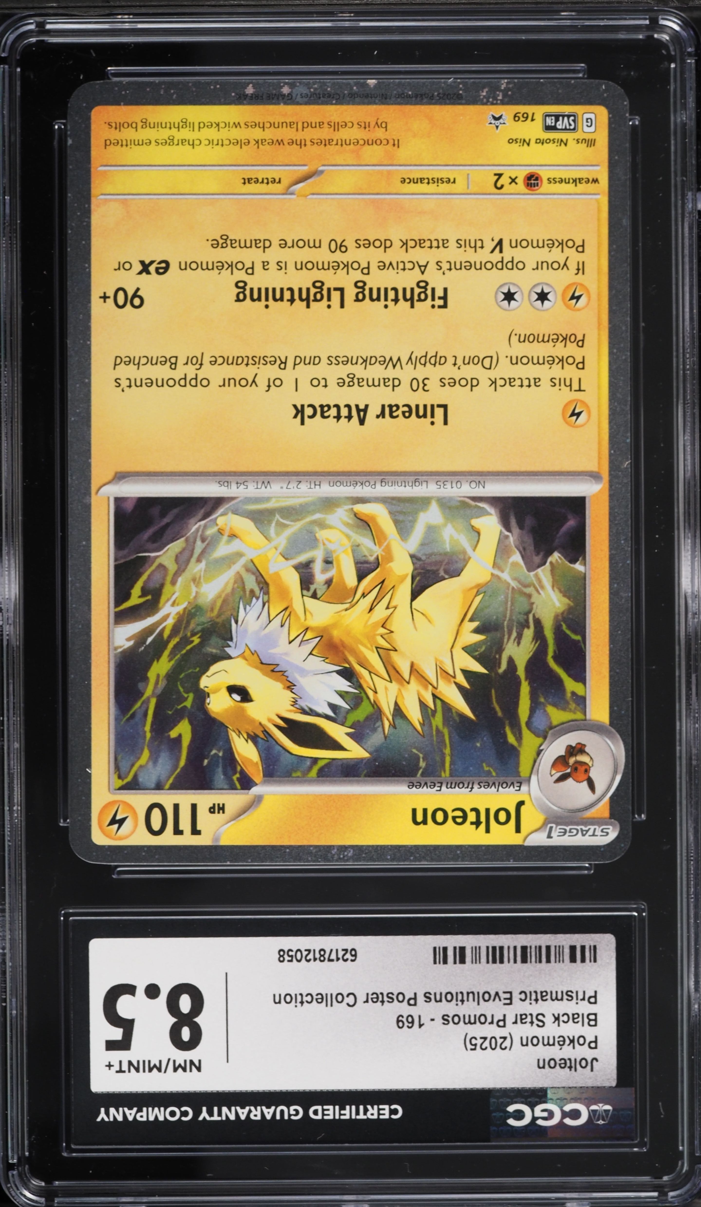 2025 Pokemon SV Promo Prismatic Evolutions Poster Collection Jolteon #169 CGC 8.5 NM-MT+