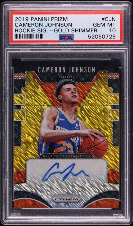 2019 Panini Prizm Green Cameron Johnson ROOKIE #257 PSA 9 MINT on