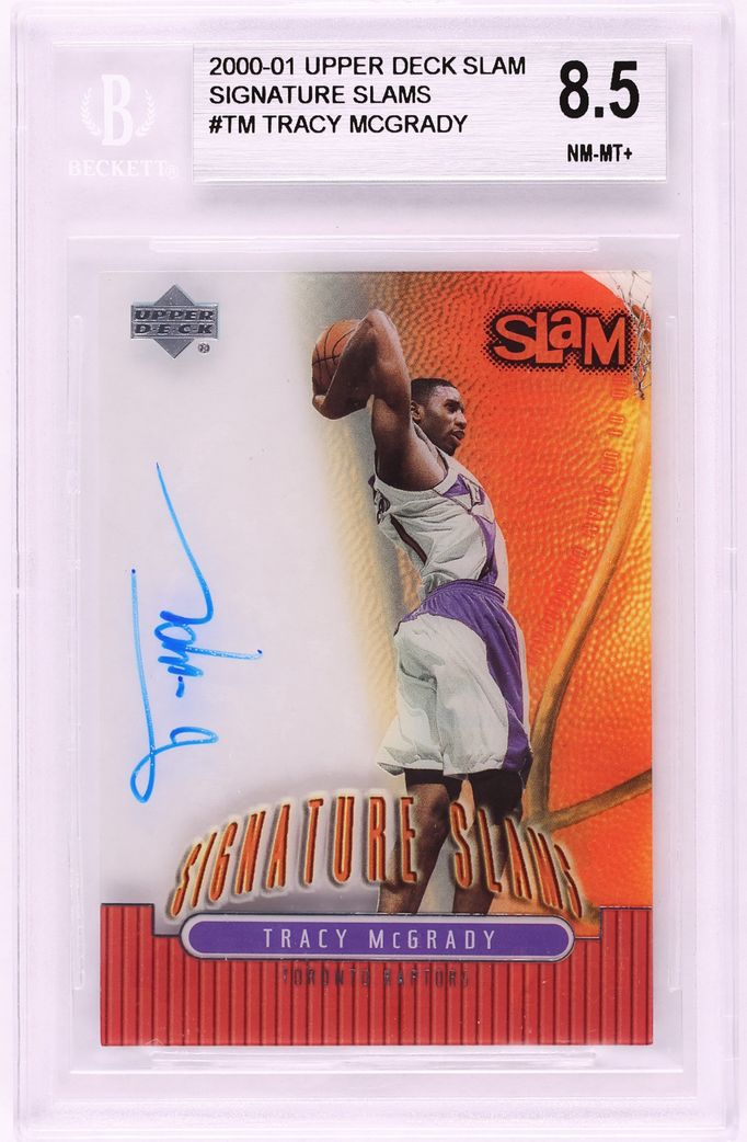 2000 Upper Deck Slam Signature Slams Tracy McGrady AUTO #TM BGS 8.5 NM-MT+